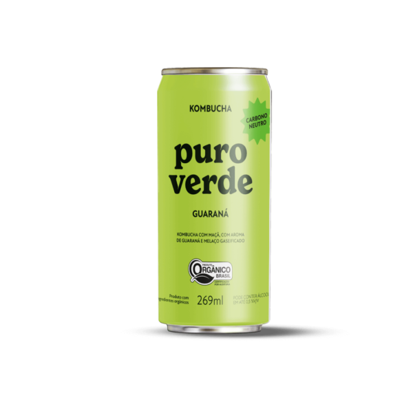 Lata do produto Puro Verde Kombucha Guaraná