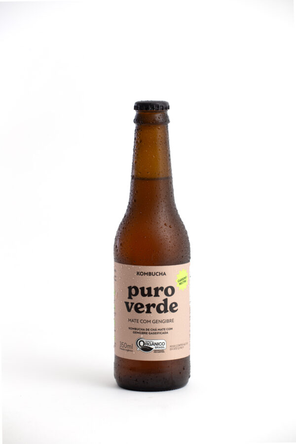 Puro Verde Kombucha Mate com Gengibre (garrafa)