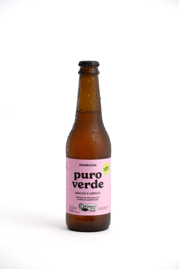 Puro Verde Kombucha Hibisco com Abacaxi (garrafa)